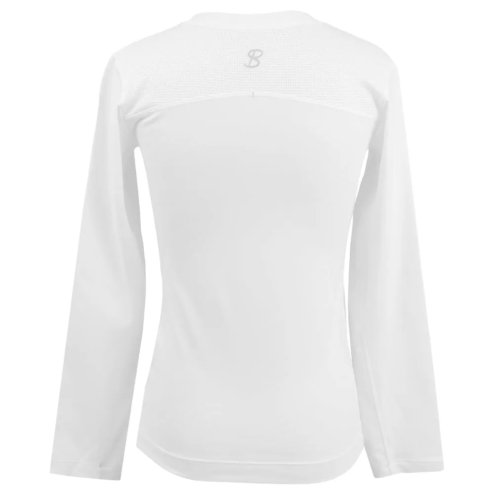 moisture - wicking Tapered Legs Sequined Sofibella Boy's Essential Longsleeve - White