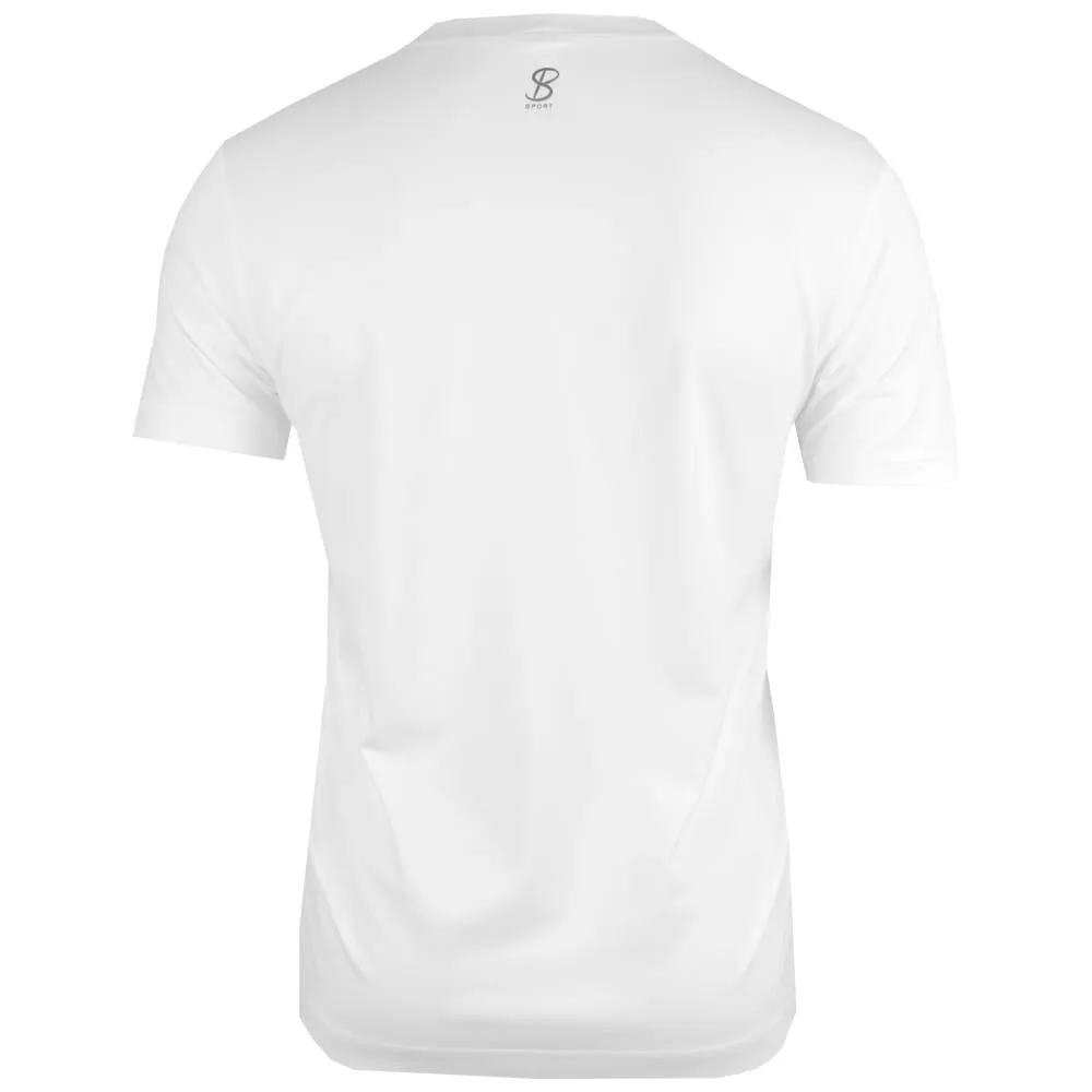 Anti-microbial SB Sport Men's Classic Sport Sleeve - White Square Neck Button front