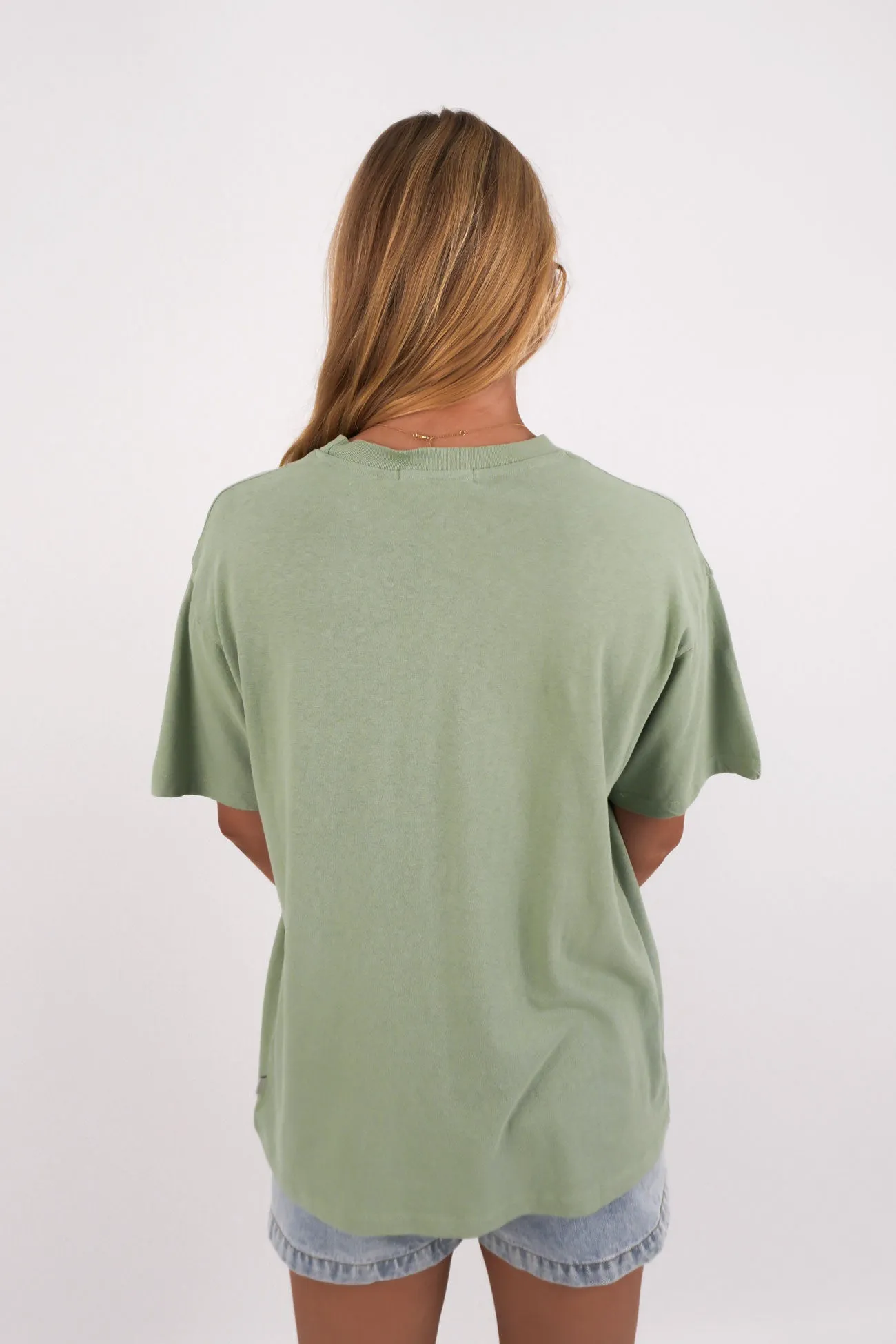 crew neck ColorfastFabricTech Costiera Relaxed Tee Sage