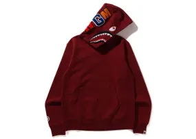 Bape Shark Pullover Hoodie Burgundy Breathable Texture