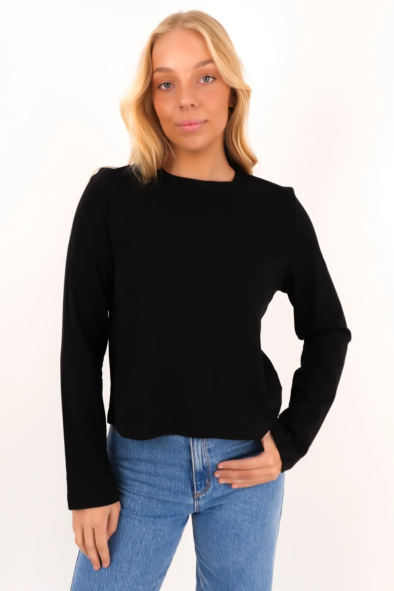 Wind Resistant Regular Long Sleeve Tee Black