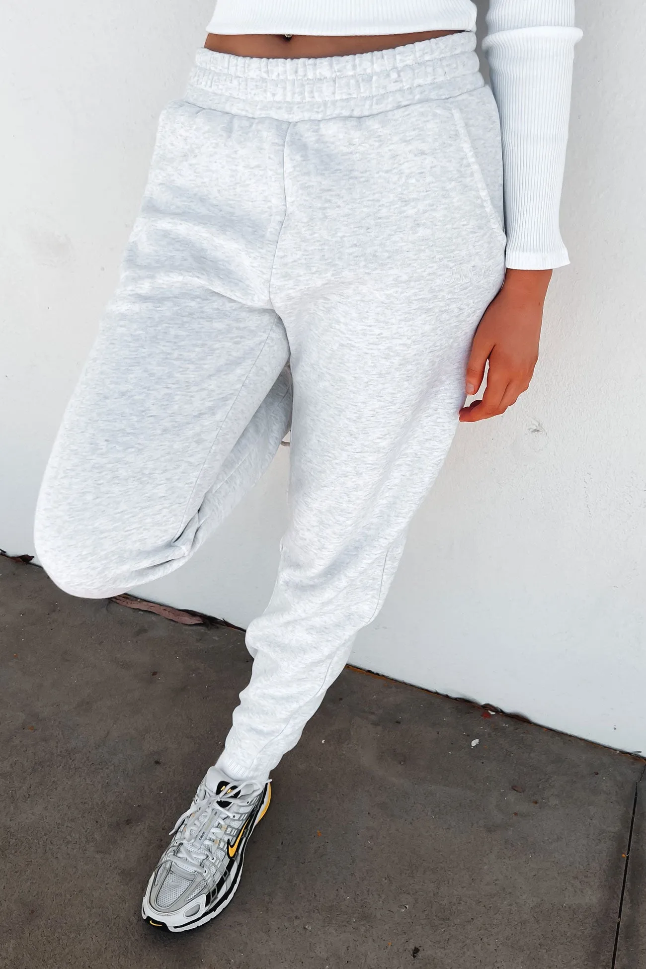 Austin Track Pant Snow Marle Quick-Dry Material Trendy Layering