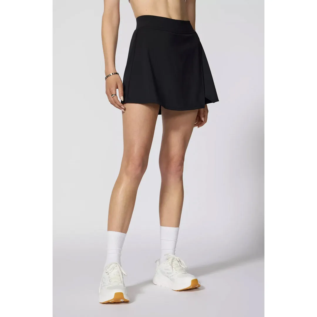 Washable Reinforced Seams Anti-scratch MPG Women's Vital Mid Rise Sport Skort - Black