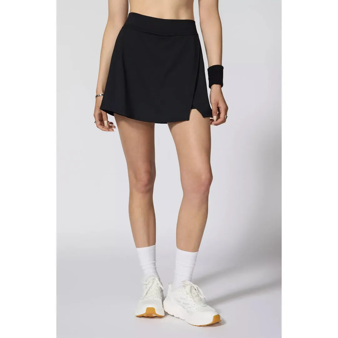 Anti-scratch MPG Women's Vital Mid Rise Sport Skort - Black Hand washable