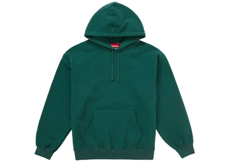 Stretchable Supreme Satin Applique Hooded Sweatshirt Fw24 Dark Green