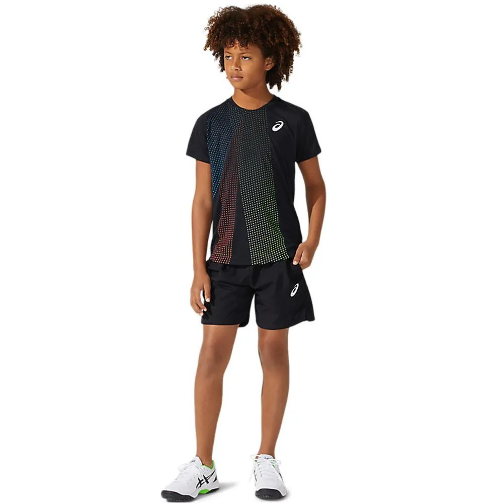 Lined interior Asics Boys Tennis Graphic SS Top - Performance Black