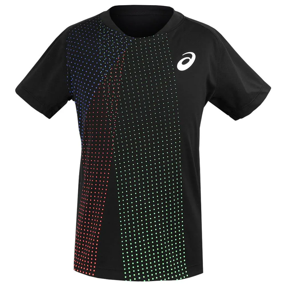 Asics Boys Tennis Graphic SS Top - Performance Black UV - resistant
