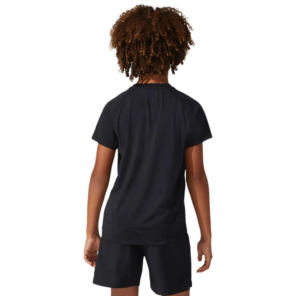 Hand washable Asics Boys Tennis Graphic SS Top - Performance Black