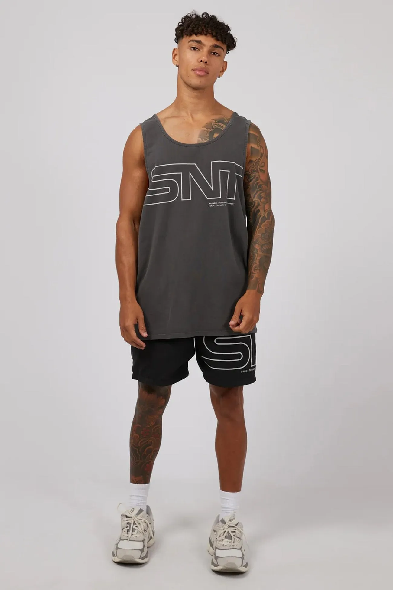 Indoor Wear Stable Link Singlet Washed Black