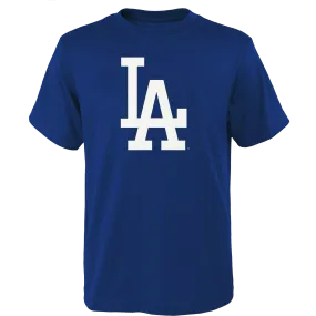 Perfect for Travel Youth Dodgers Primary Logo Short Sleeve Tee