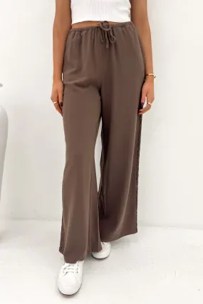 Toledo Pant Brown Double Layered Hem HiddenPockets