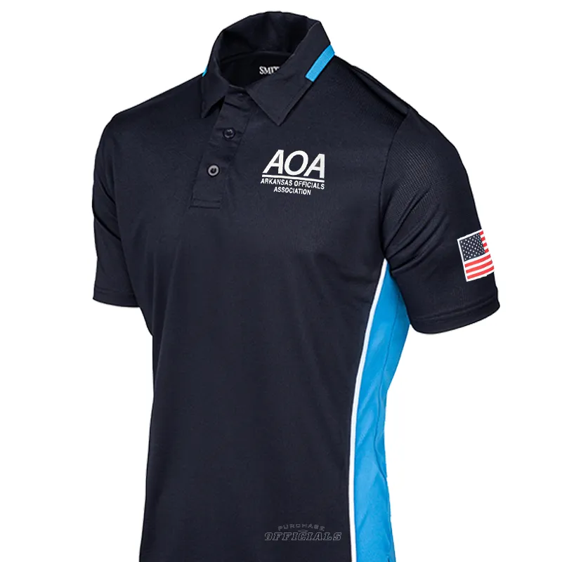 AOA Logo Softball Men??s Navy Umpire Shirts Fall Fashion