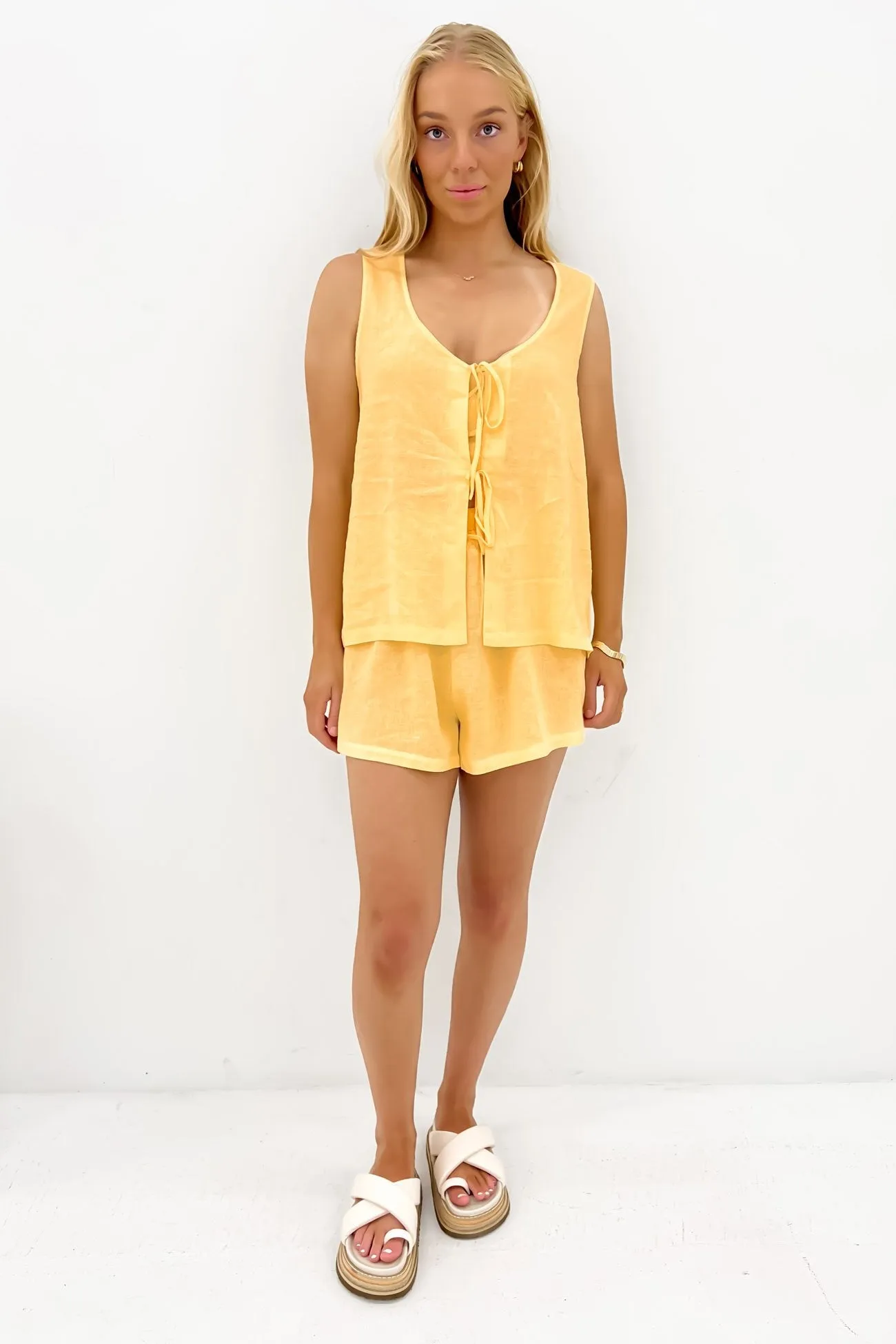 April Vest Yellow Eco Friendly Material short size