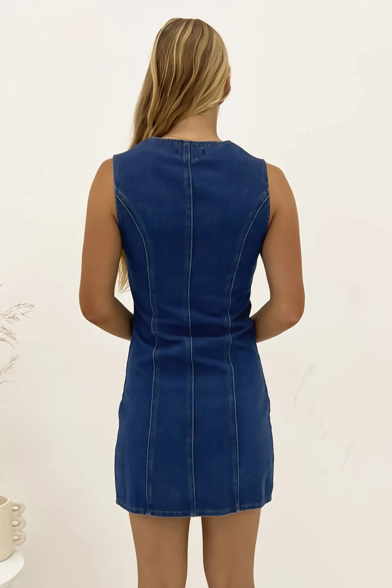 Silky Shape Arabella Denim Mini Dress Blue