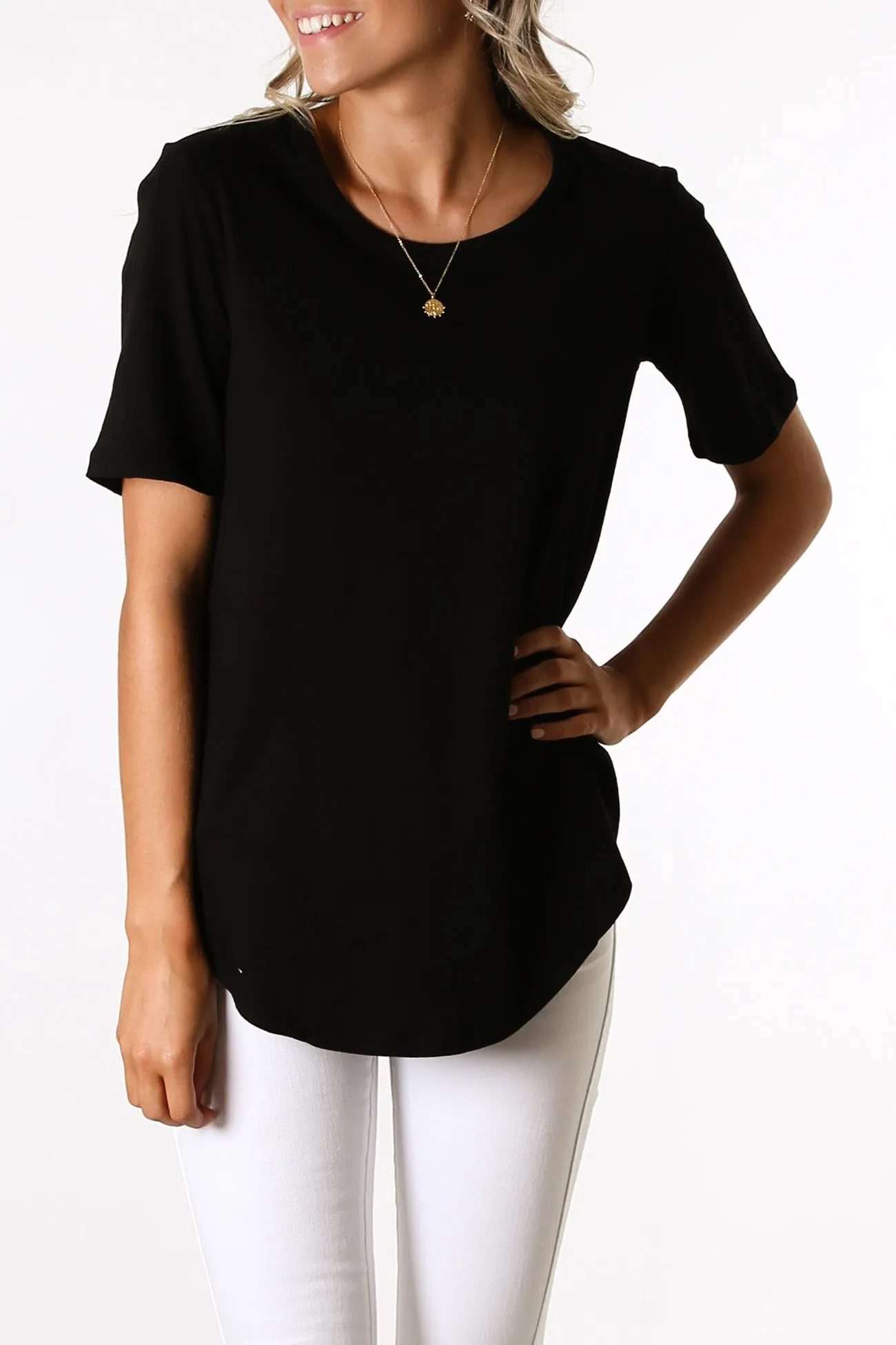 Ariana Tee Black Organic Cotton
