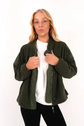 Arizona Fleece Zip Thru Khaki Flame retardant Anti Pilling Surface Treatment