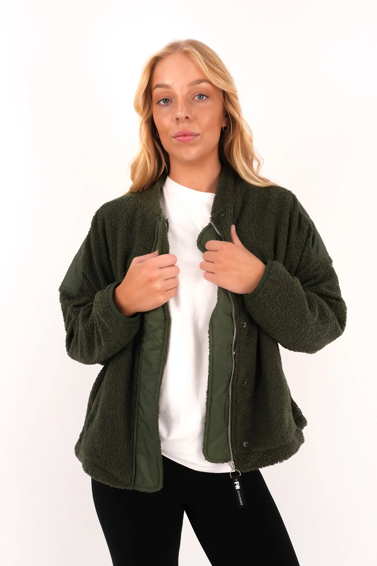 Arizona Fleece Zip Thru Khaki Flame retardant Anti Pilling Surface Treatment