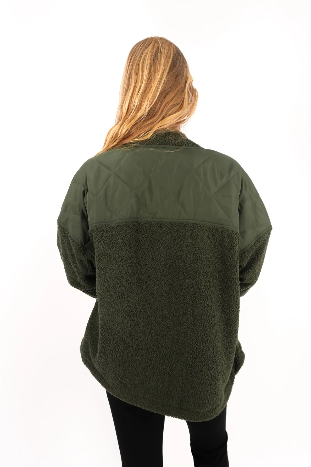 Arizona Fleece Zip Thru Khaki Flexible Knit