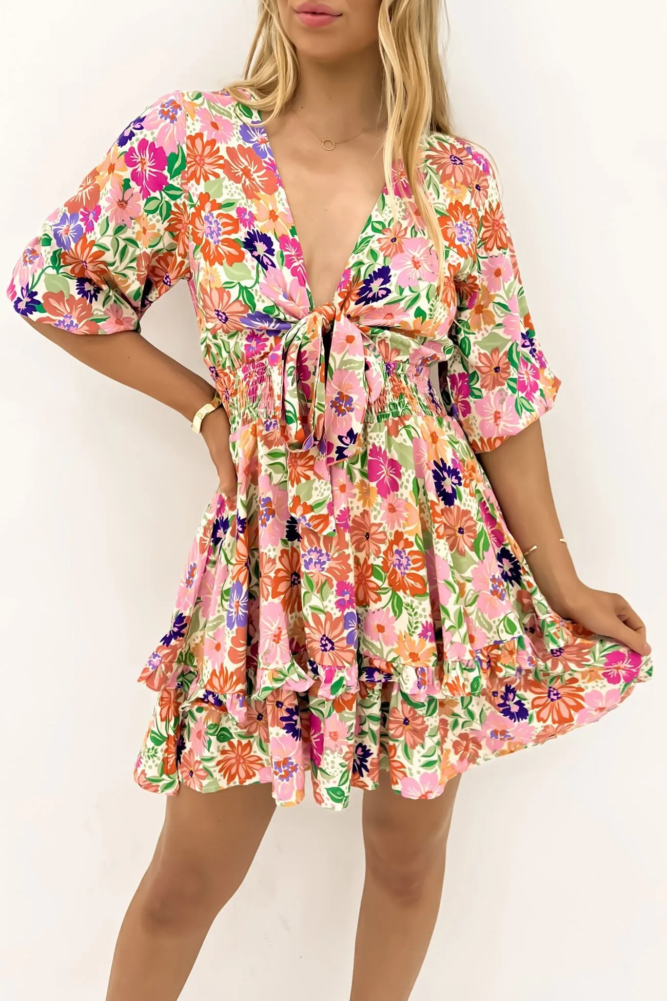 Fashionable Fit Light Bow Arlo Mini Dress Celina