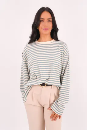 Pasta Sheet Arlow Long Sleeve Tee Blue Stripe