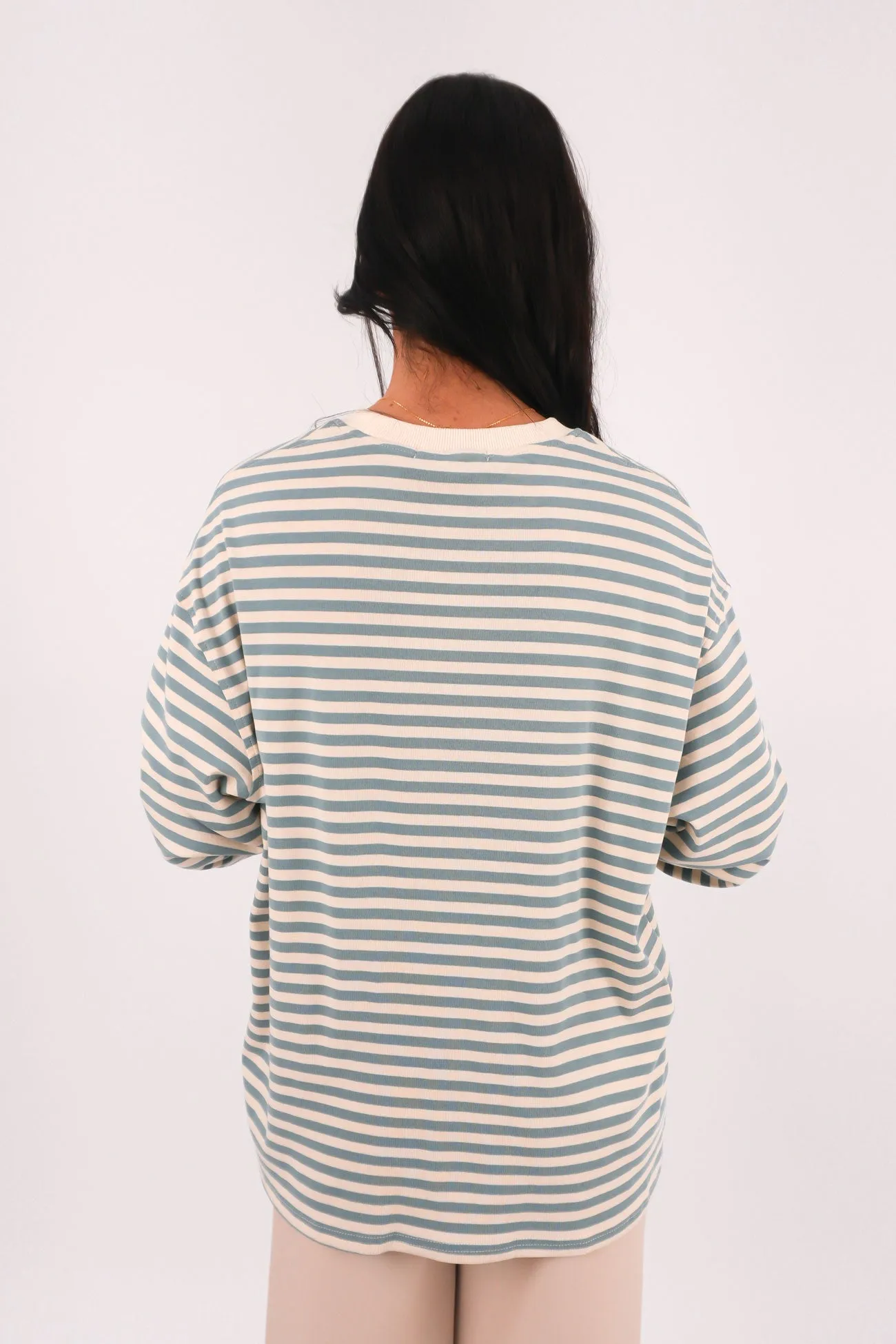 Arlow Long Sleeve Tee Blue Stripe Warm