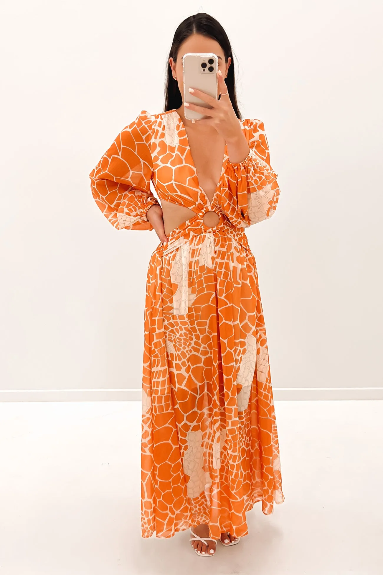Asher Maxi Dress Orange Polite Tone