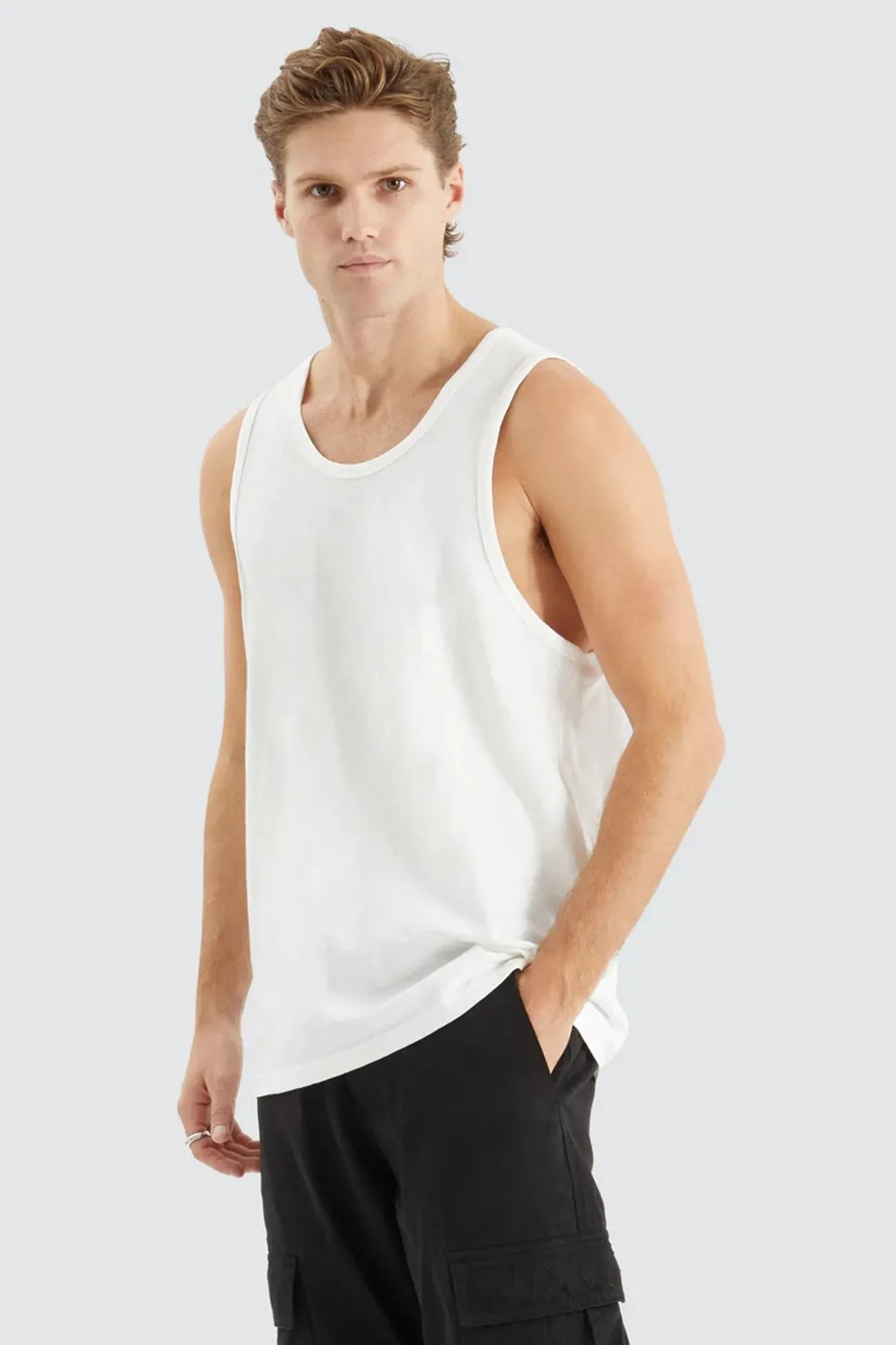 Asheville Relaxed Singlet Natural White Light Ready