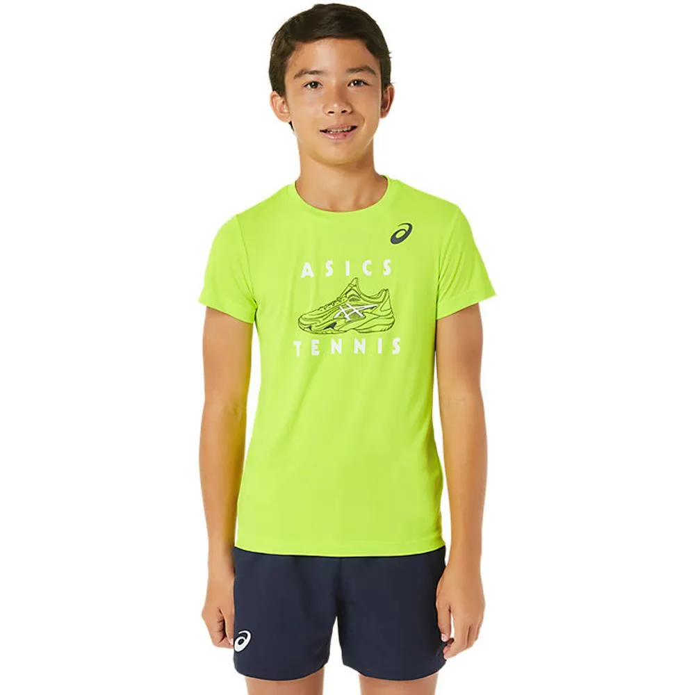 Beaded Wool Asics Boys Graphic Tennis Shirt - Hazard Green
