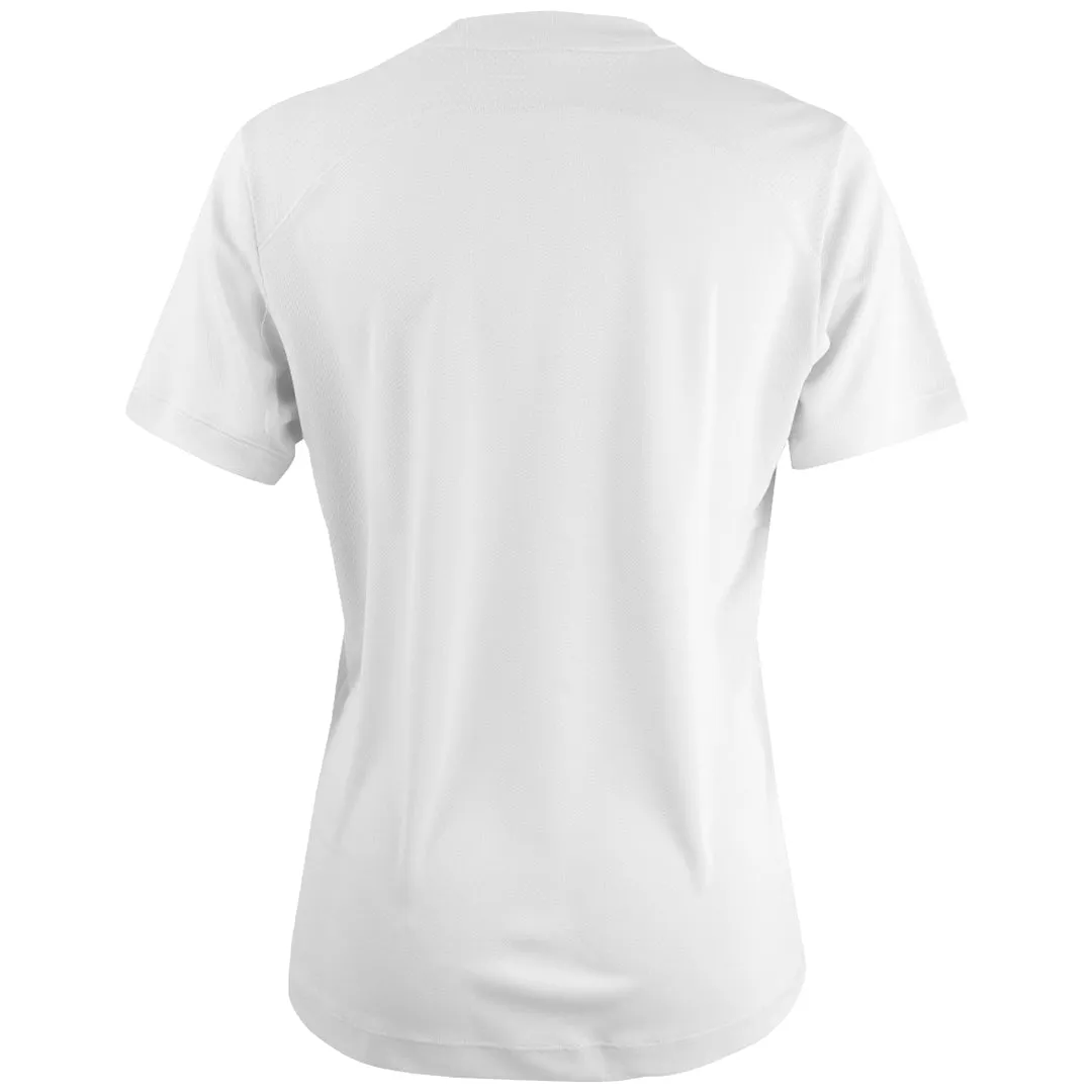 Asics Women's Court Short Sleeve Tee - Brilliant White WaterRepellent Strong Soul