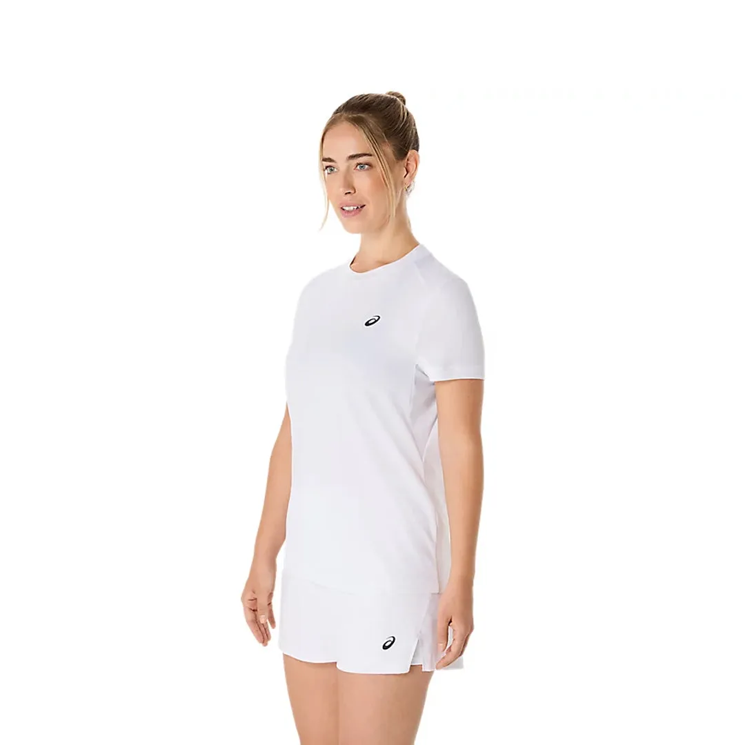 Asics Women's Court Short Sleeve Tee - Brilliant White WaterRepellent LowProfile