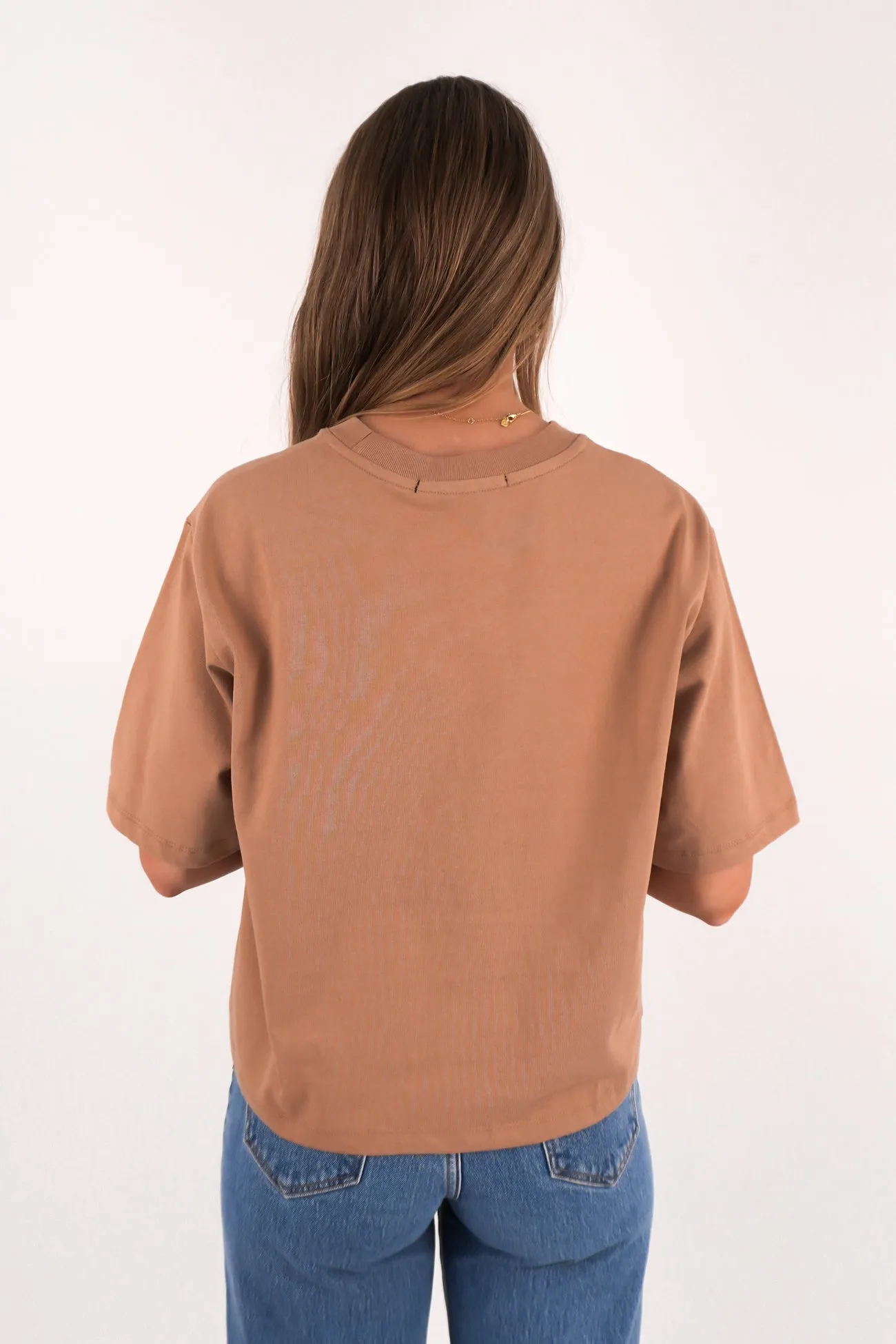 Relaxing Fit Premium Cotton Sunset Tee Taupe