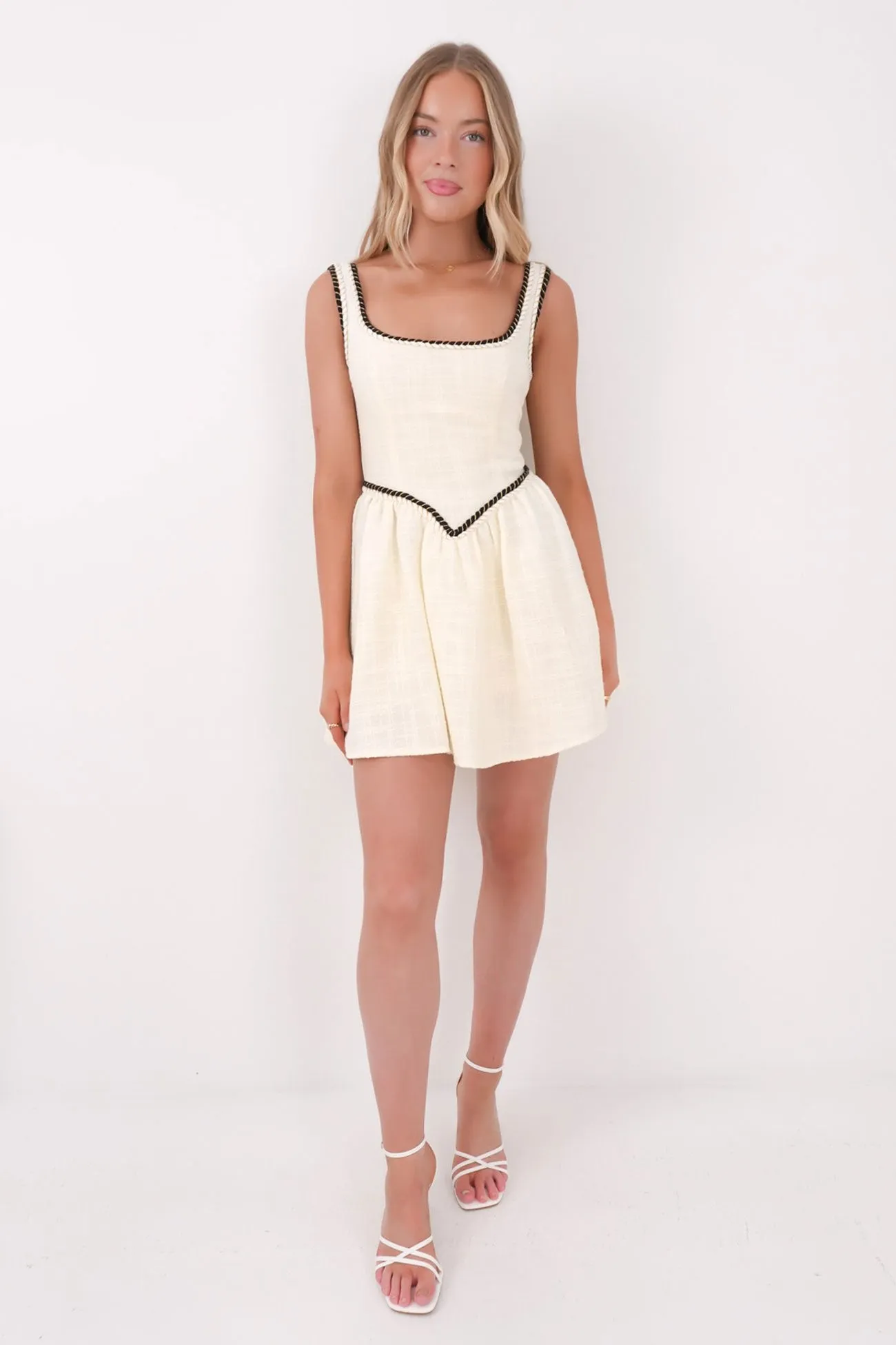 Audrie Mini Dress Cream Rural Charm