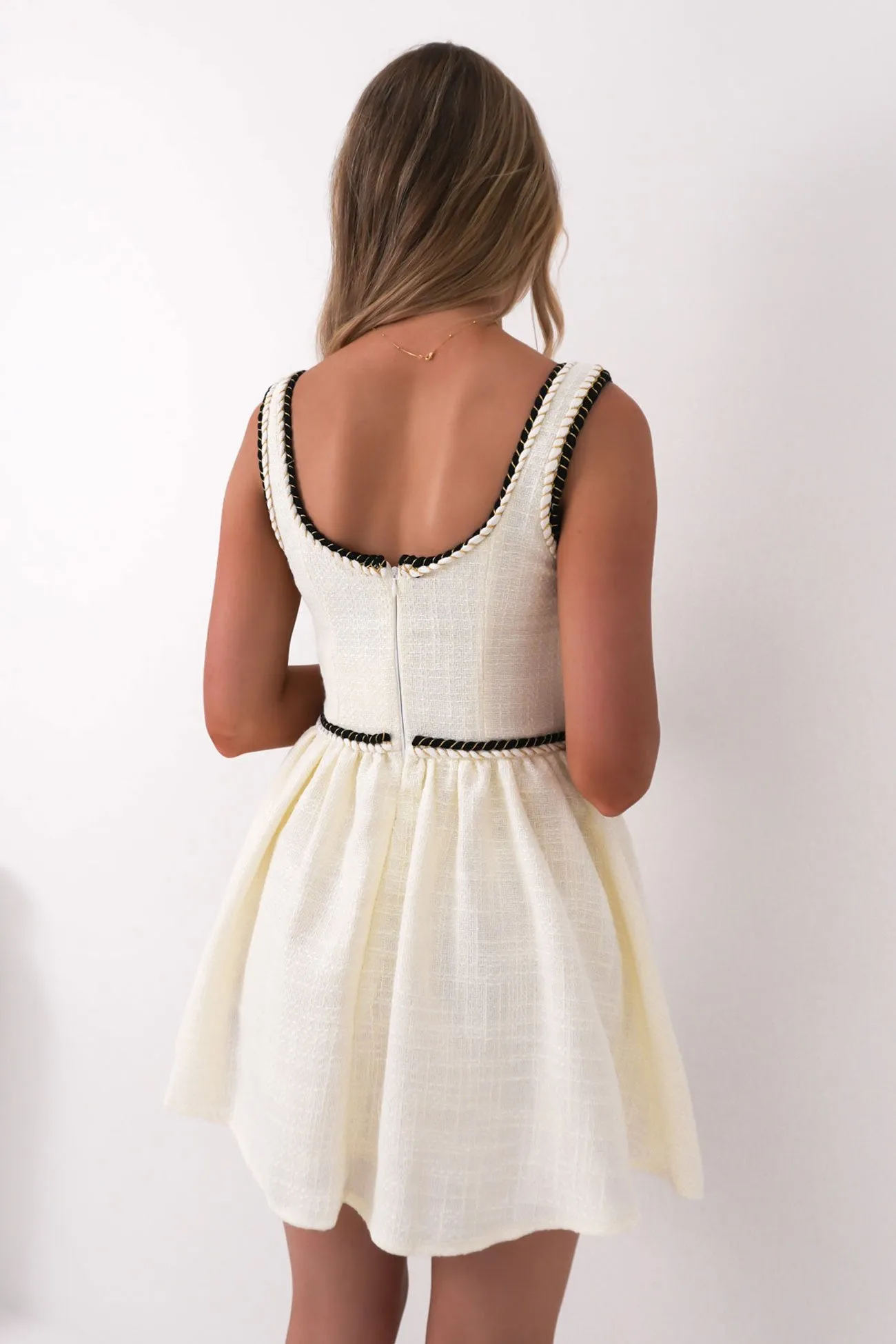 Audrie Mini Dress Cream All-Purpose Comfort Stretch-Recovery
