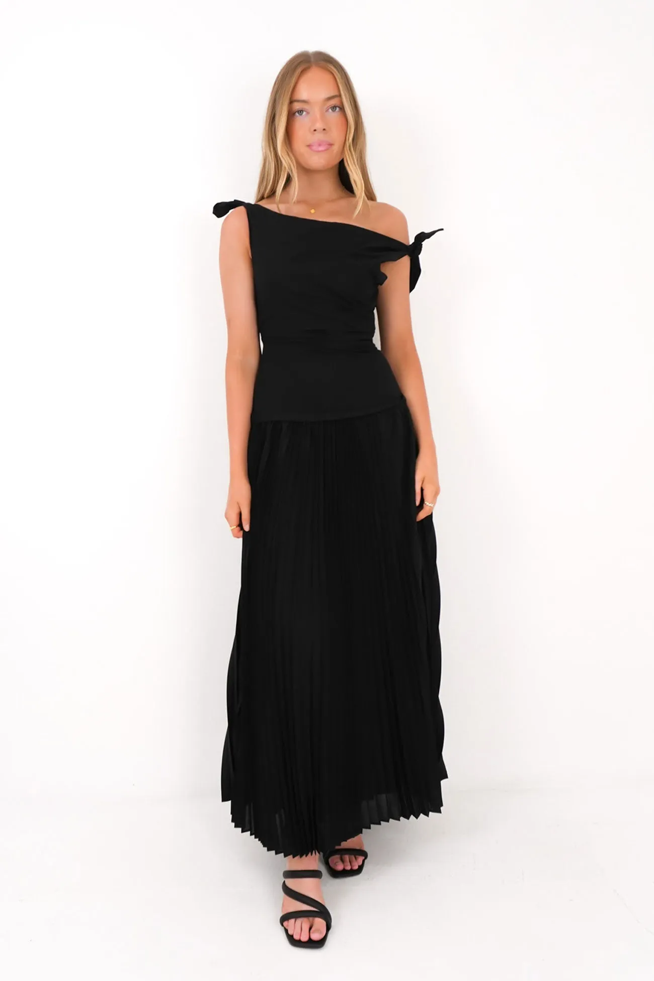 Augusta Maxi Dress Black Office Cool Bold Elegance