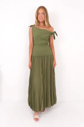 Refined Cut Augusta Maxi Dress Olive
