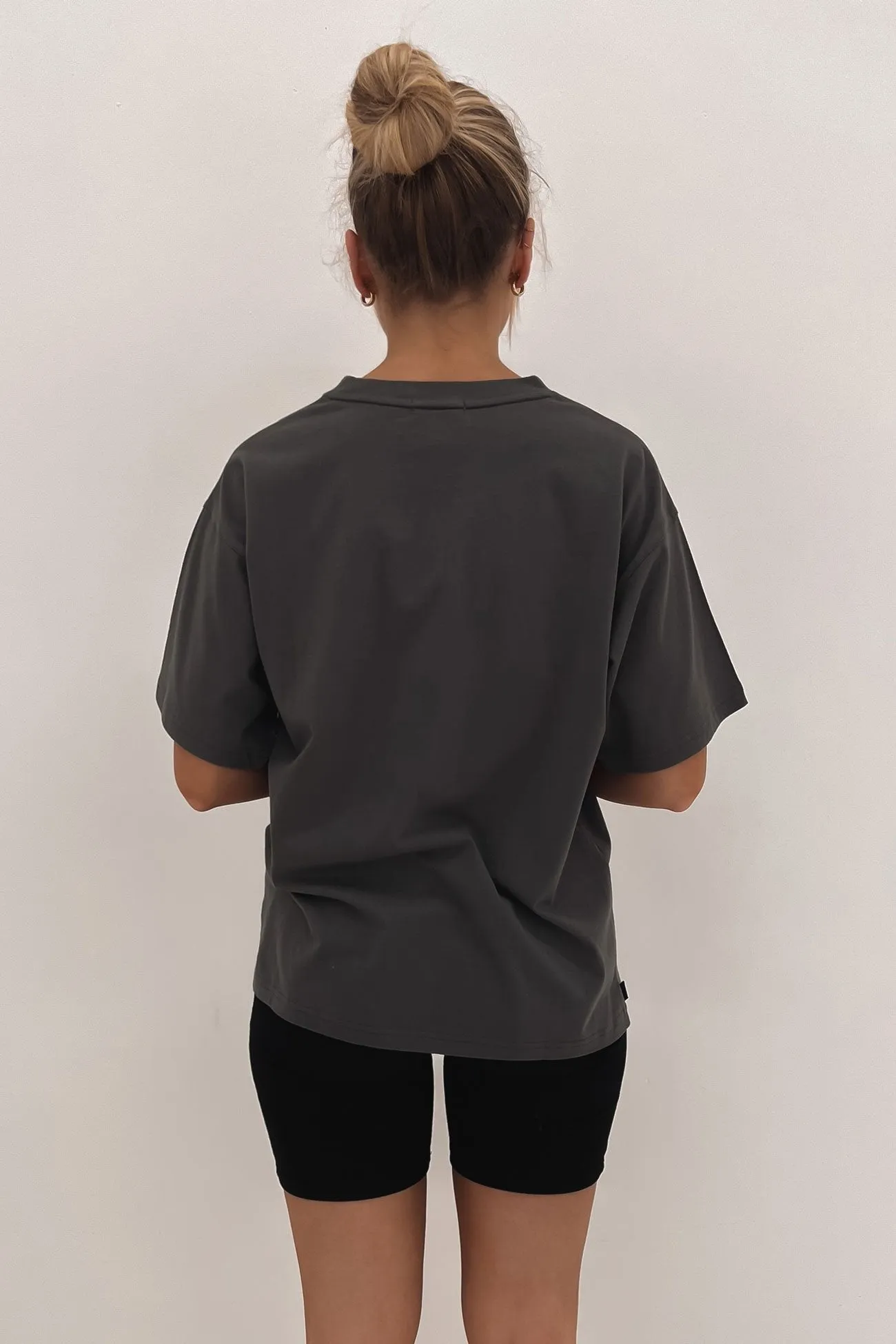 Austin Logo Tee Charcoal Pocket Detailing