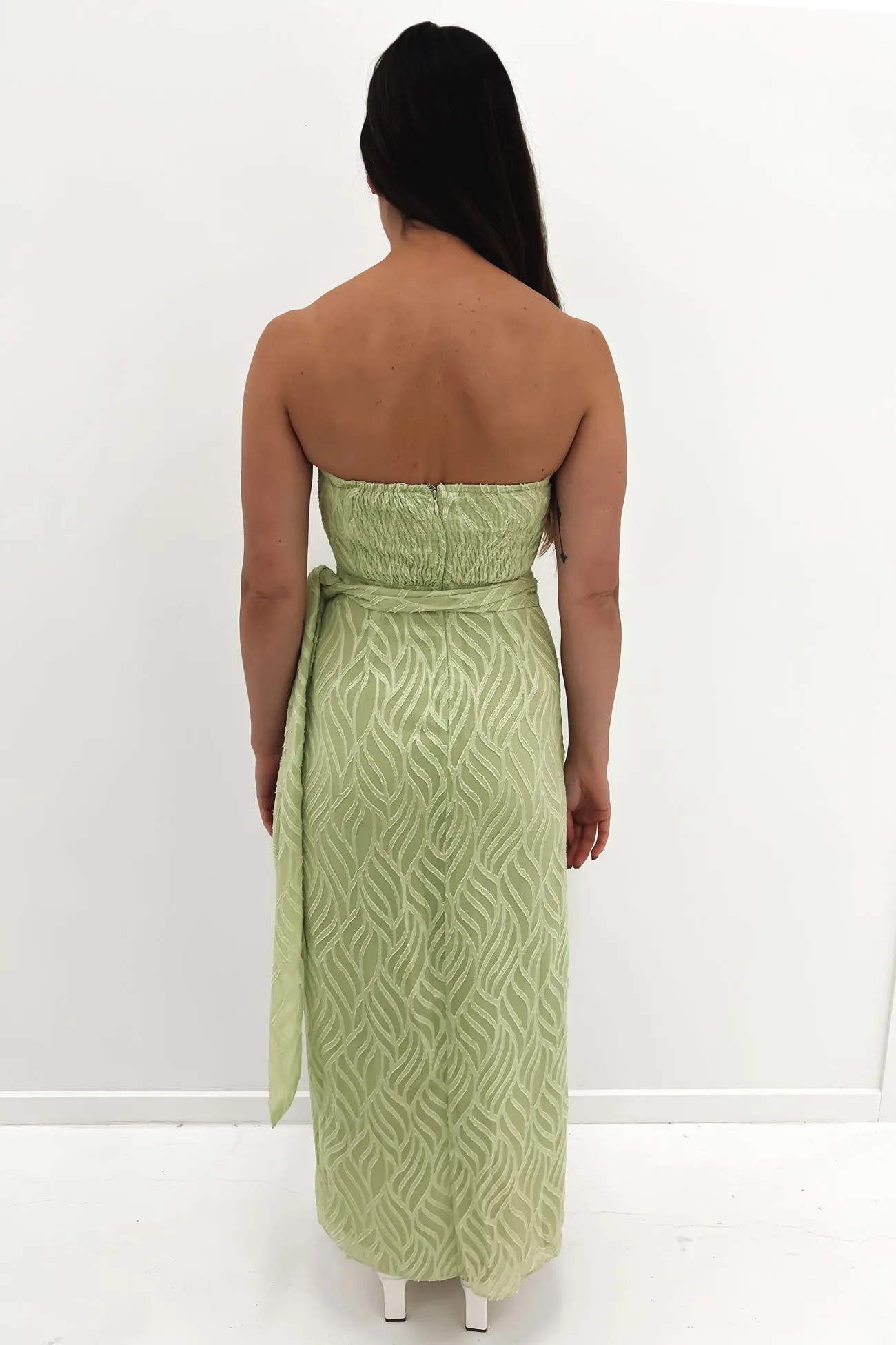 Avia Midi Dress Green Cruise-Wear Simple formal dress