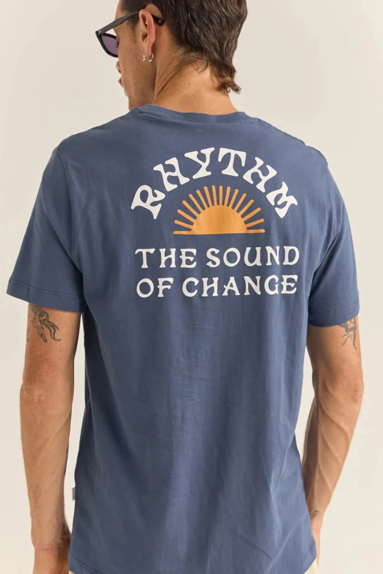 Awake Tee Navy Summer Casual MinimalBranding