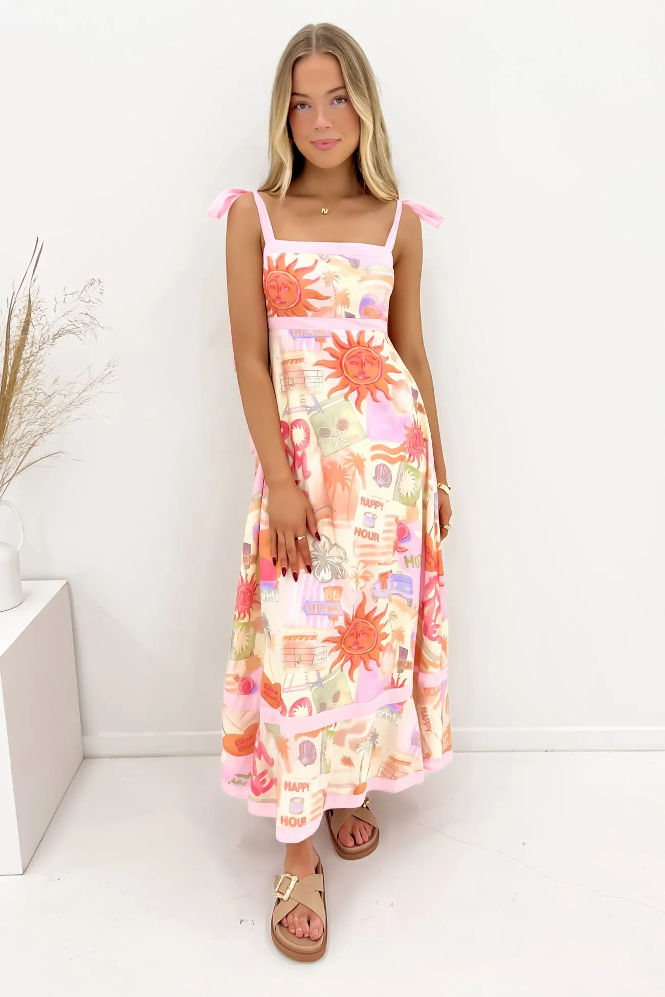 Pure Stitch Bow-Detail Azuka Midi Dress Roame