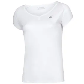Velvety Touch Babolat Girls Play Cap Sleeve Top - White