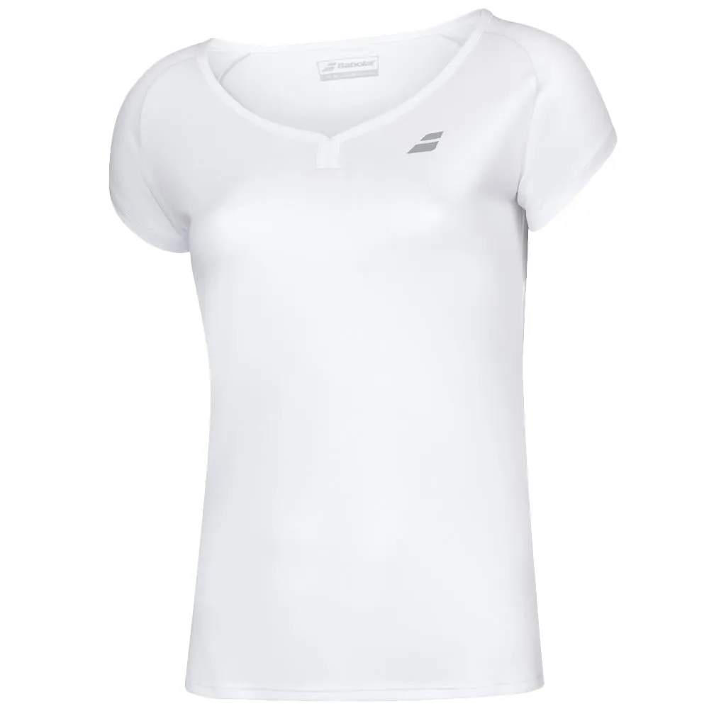 Babolat Girls Play Cap Sleeve Top - White color fast