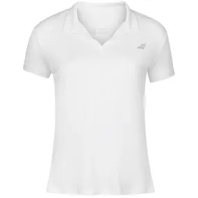 Babolat Girl's Play Polo - White Double stitching