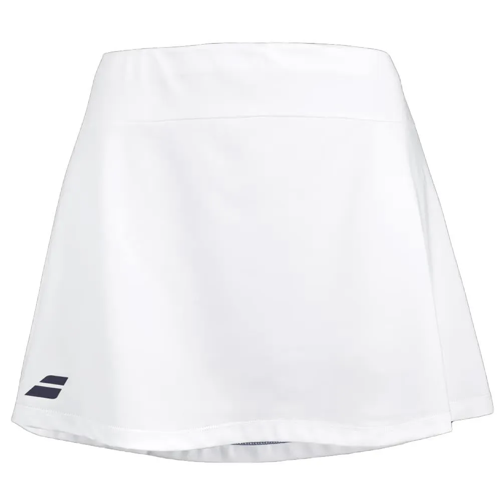 Straight dry cleanable Babolat Girls Play Skirt - White