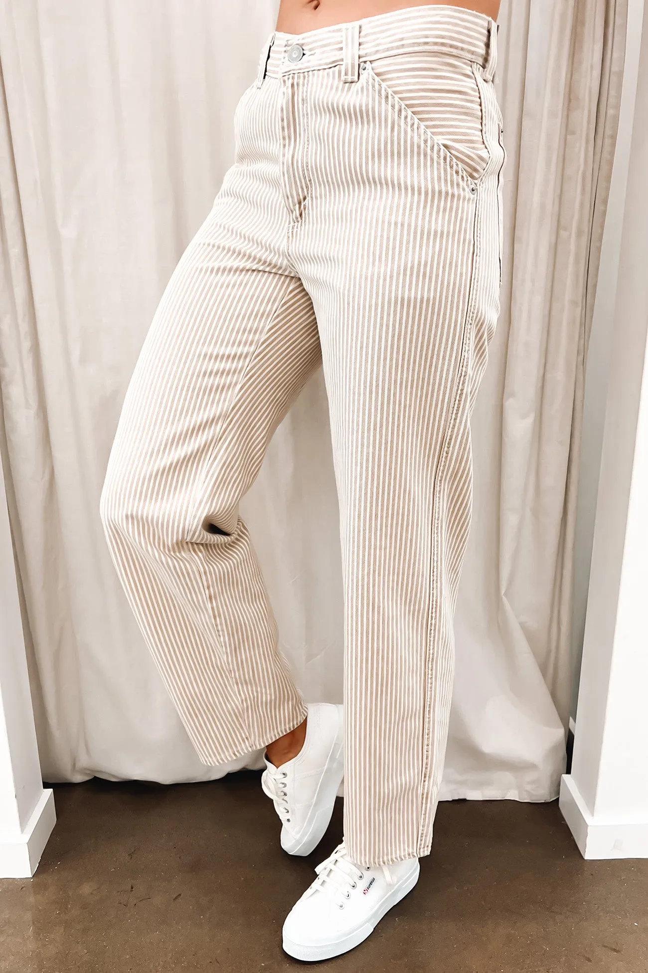 Baggy Dad Utility Jean Lines In The Sand Slim Sunny Vibes Festival Outfit