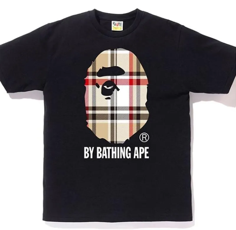 Bape A Bathing Ape Check By Bathing Tee Black/Beige Water-resistant