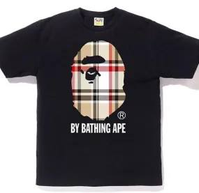 Bape A Bathing Ape Check By Bathing Tee Black/Beige Iron safe