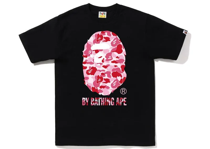 Striped Design Bape Abc Camo By Bathing Ape Tee Black/Pink