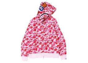 Matte Look budget-friendly Bape Abc Camo Shark Full Zip Hoodie Pink