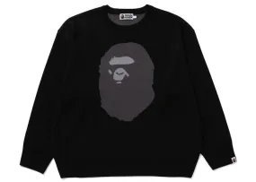 Bape Ape Head Jacquard Knit Sweater Black denim material Hidden pockets