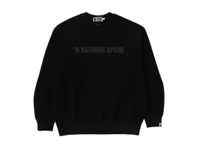 Bape Bathing Ape Logo Relaxed Fit Crewneck Sweatshirt Black Drawstring closure Comfort Padding